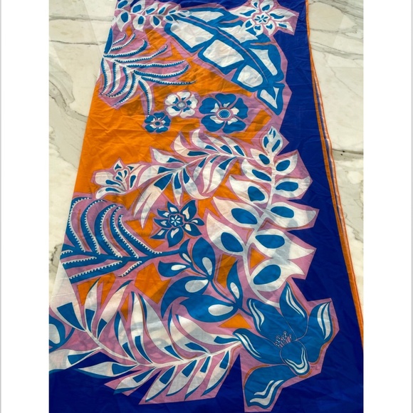 EMILIO PUCCI SAMOA AZURE COTTON-VOILE PAREO NWTS! - Picture 3 of 16